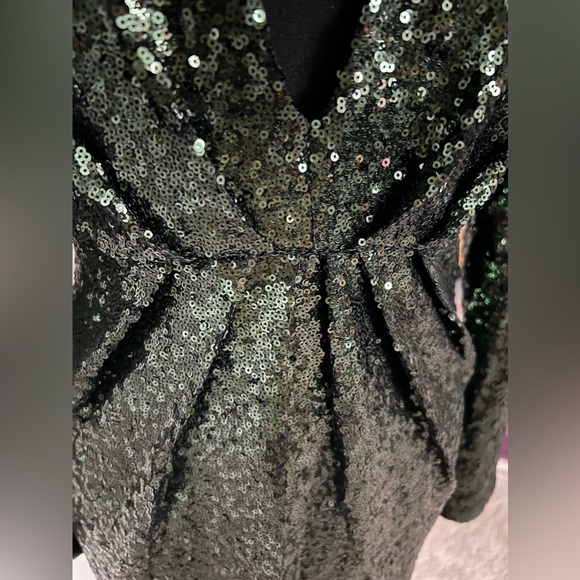 Charlotte Russe Deep V Long Sleeve Sequin Dress size M - Picture 5 of 8